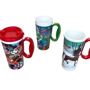 Disney Parks Collectible Plastic Drink Tumblers; Set of 3